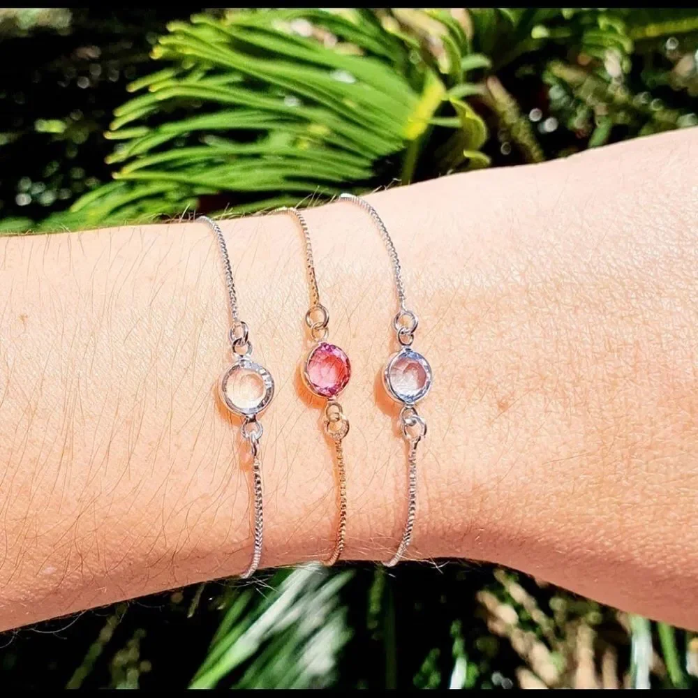 Swarovski pull tie channel bracelet rose plated